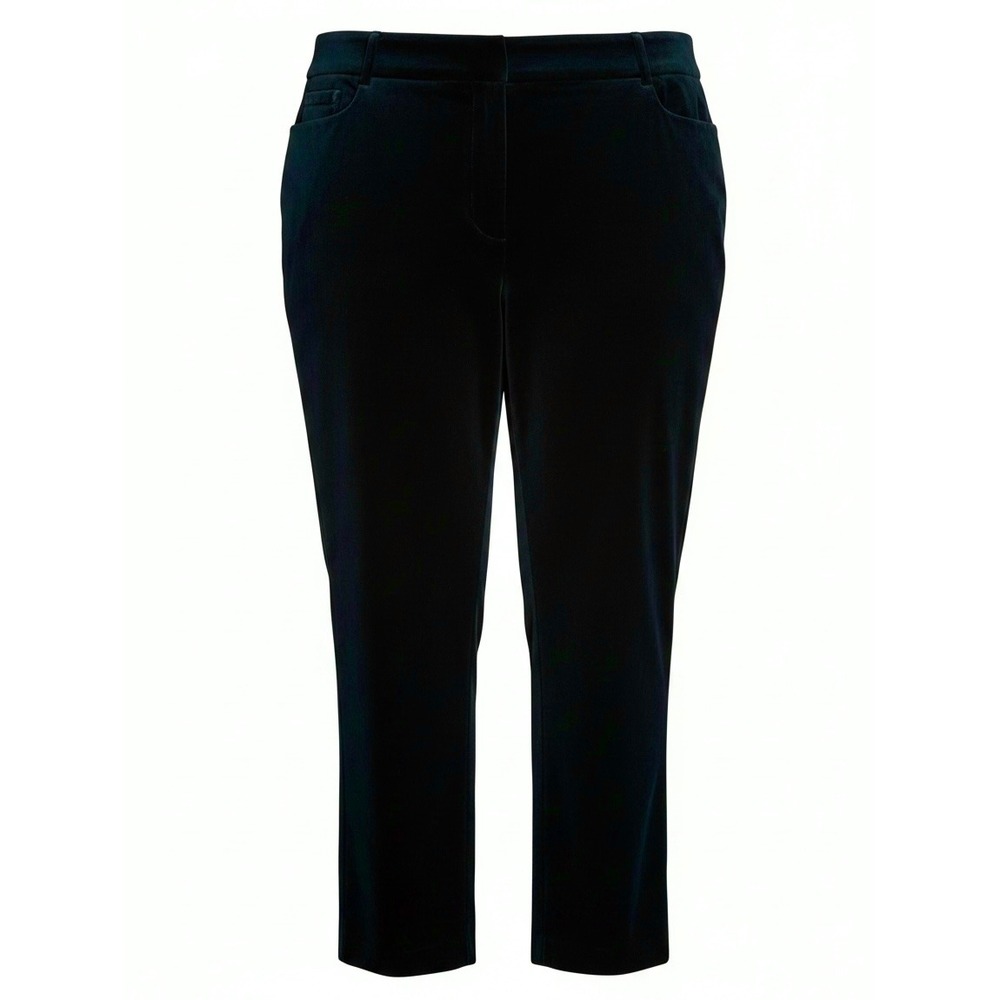 Talbots Women Navy Blue Velvet Straight Leg Dress Pants Size 16 Holiday Evening